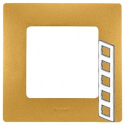 Рамка установочная 5-постовая матовое золото Legrand серии Etika